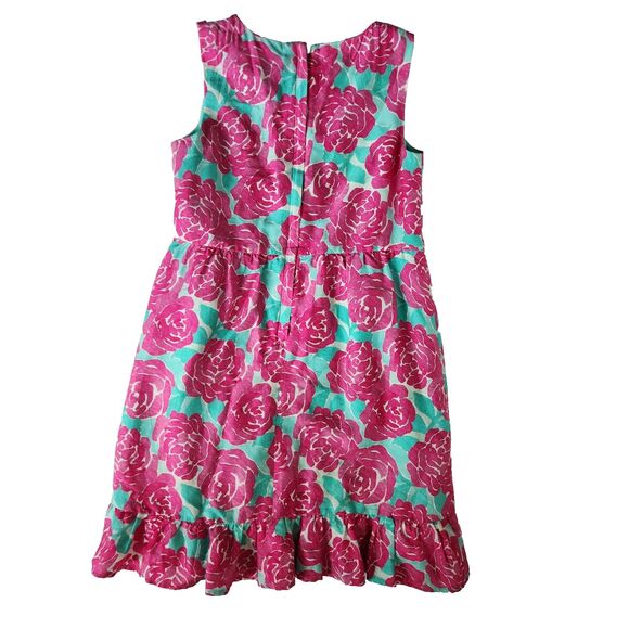 Vineyard Vines Girls Kentucky Derby Silk Blend Dress Painted Roses Size 6 - Picture 3 of 8